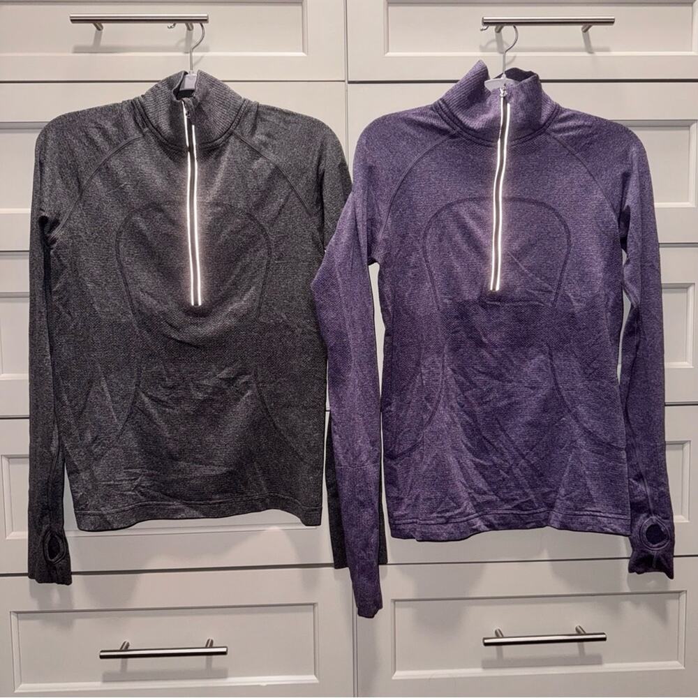 2 Lululemon Run: Swiftly Tech 1/2 Zips
Concord Grape and Grey 6